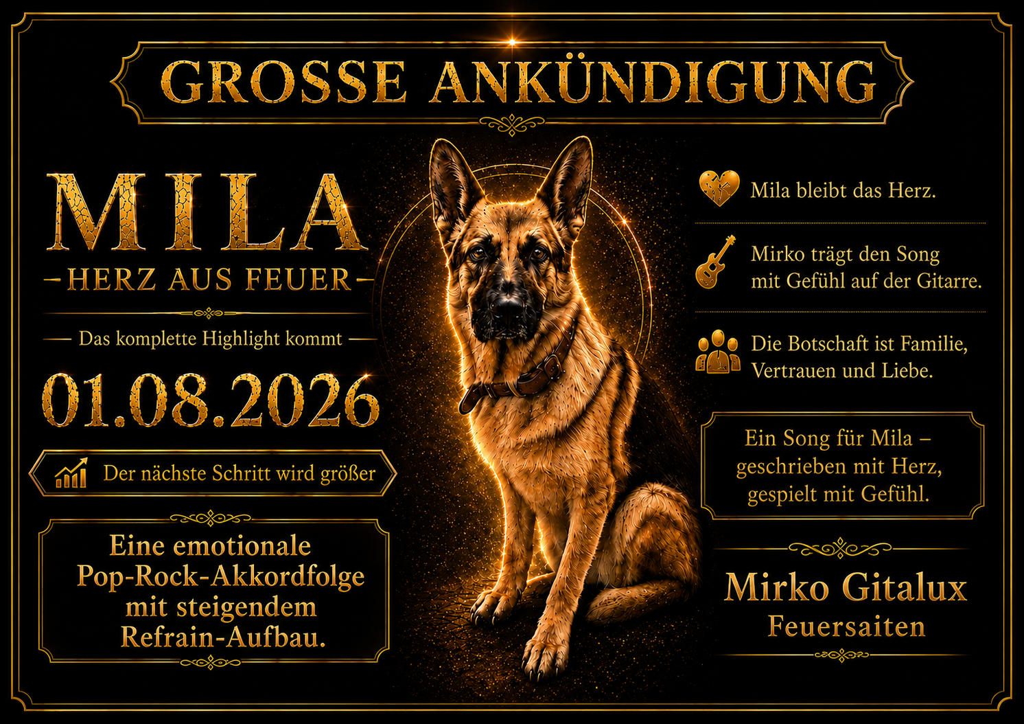 Titelbild: Mila Herz aus Feuer